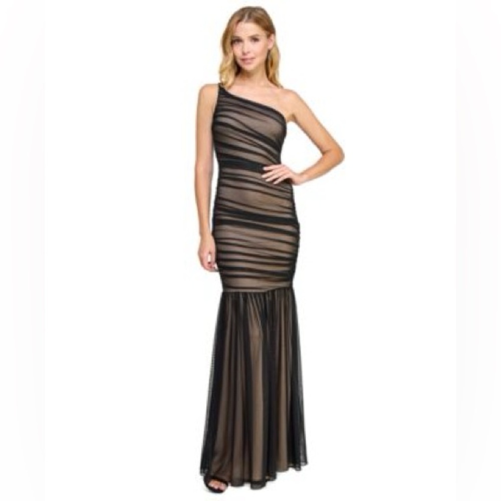 B. Darlin One Shoulder Maxi Formal Dress